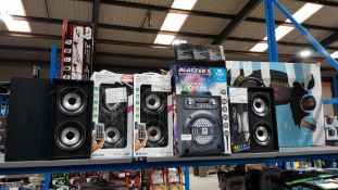 7 Items -5 X Wireless Music Blaster & Radio Tuner, 1 X Idance Blaster 5 Party Box System, & 1 X...