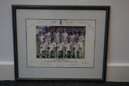 England test cricket team 1999 framed and signed photo
