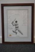 Allan Border limited edition print signed by Old England v Old Australia teams 2001