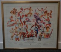 British Olympic Legends signed framed limited edition picture