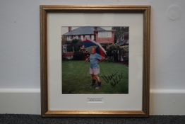 Warren Mitchell signed colour photograph