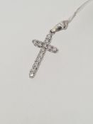 18ct white gold diamond cross