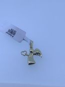 9ct yellow gold angel pendant