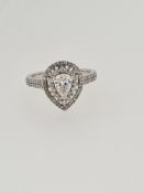 18ct white gold pear cut diamond ring