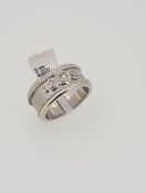9ct white gold heavy sdiamond set band