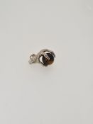 Tigers eye silver claw pendant