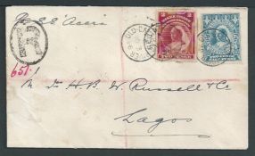 Niger Coast 1896 Registered cover to Lagos 