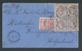 Victoria 1877 Cover to Switzerland 