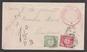 TRISTAN DA CUNHA 1929 Stampless cover to England with a superb strike of the scarce type IV Trista