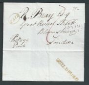G.B. - Surrey c.1829 (watermark) Entire to London with a fine milage-removed 
