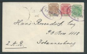 Boer War 1899 (Dec 20) Cover to Johannesburg franked Transvaal 1/2d, 1d and 2d cancelled by two str