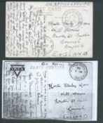 Malaya - Singapore 1917 Stampless picture postcard to England headed 