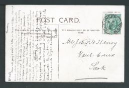 G.B. - Channel Islands 1904 Picture Postcard with KEVII 1/2d incorrectly cancelled with the scarce