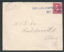 U.S. Possessions - Guam 1899 Cover bearing Guam 2c cancelled by purple two-line 
