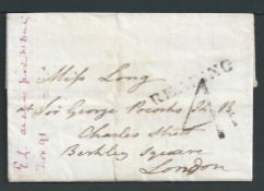 G.B. - Berkshire 1791 Entire Letter handstamped 