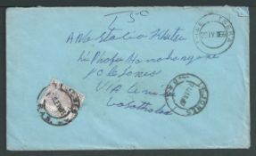 Basutoland 1966 Cover from Thaba Tseka to Lejones unfranked and charge 5 cent postage due SGD10 on a