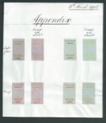 Printers 1908 De La Rue Appendix Sheet dated 11th March 1908 bearing in two double columns 8 adhesiv