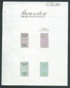 Printers 1907 De La Rue Appendix Sheet dated 3rd May 1907 bearing in two double columns 4 adhesive
