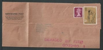 Crash & Wreck 1973 Newspaper wrapper from England to South Africa handstamped violet 