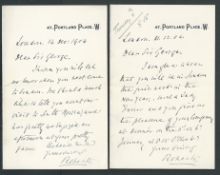 Autograph Letters 1904 Two Autograph Letters written by Field Marshal Lord Roberts, to Sir George Fa