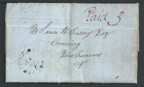 New Brunswick 1856 Entire Letter from Wolverton to Canning with red manuscript 