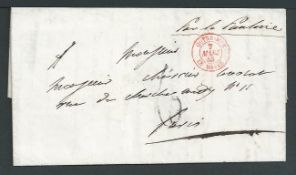 French Colonies - Martinqiue 1843 Entire letter from Fort Royal to Paris 