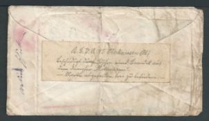 Crash & Wreck 1915 USA 2c postal stationery cover from New York to Germany, water damaged with a sta