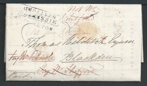 G.B. - Staffordshire 1839 Entire Letter from Congleton to Blackden handstamped 