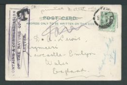 Cape of Good Hope 1905 Picture postcard from East London to England, with the sendets address on the