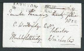 G.B. - Somerset 1822 franked Entire Letter from 