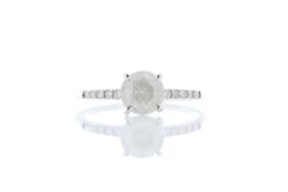 18ct White Gold Diamond Ring With Stone Set Shoulders 1.05 Carats