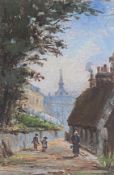 Small unsigned oil painting of Scottish, Elgin Street view