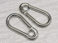 400 x 6mm x 60mm plated carbine hook with eye (che06)