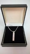 Danish Pilgrim Modernist Silver Plated Drop Pendant Necklace