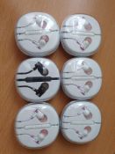 6 x new high quality earphones with mic volume control buttons rrp £30