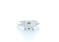18ct White Gold Three Stone Claw Set Diamond Ring 3.11 Carats