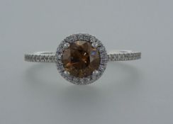 14 kt. White gold - Ring - 1.24 ct Diamond - Diamonds