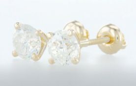 14 kt. Yellow gold - Earrings - 2.00 ct Diamond - Diamonds