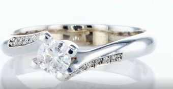 14 kt. White gold - Ring - 0.30 ct Diamond - Diamonds