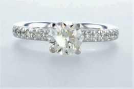 14K White gold ring 1.32CTW