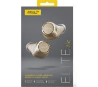 new jabra elite 75t wireless earbuds gold beige rrp £249