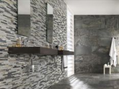 NEW 5.85m2 Porcelanosa Treasures Mist Shannan Strip. 29.2x30cm per tile, 0.976m2 per pack. TRE...