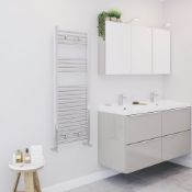(Tt21) 1200X450Mm Flat Ladder Towel Radiator 1200 X 450Mm Chrome. High Quality Chrome-Plated St...