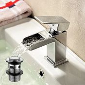 NEW (K216) Alfred Victoria Modern Mono Basin Brass Mixer with Sprung Waste. Core Material : Bra...