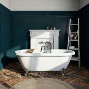 NEW 1690x740x620mm RICHMOND WHITE ROLLER TOP FREESTANDING BATH With Chrome Ball Feet. A double ...