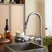 NEW (G164) BRISTAN APRICOT PULL-OUT MONO MIXER CHROME. Push-button spray function with pull-out...