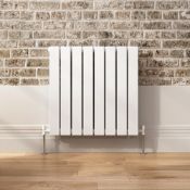 NEW & BOXED 600x600mm Gloss White Double Flat Panel Horizontal Radiator - Premium. RRP £564.9...
