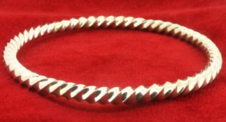 Solid Sterling Silver Handmade Round Twisted Bangle