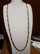 9ct (375) White & Yellow Gold Fancy Figaro Chain 22