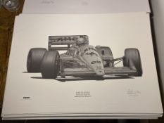 Alan Stammers Signed Ayrton Senna Limited Edition Print